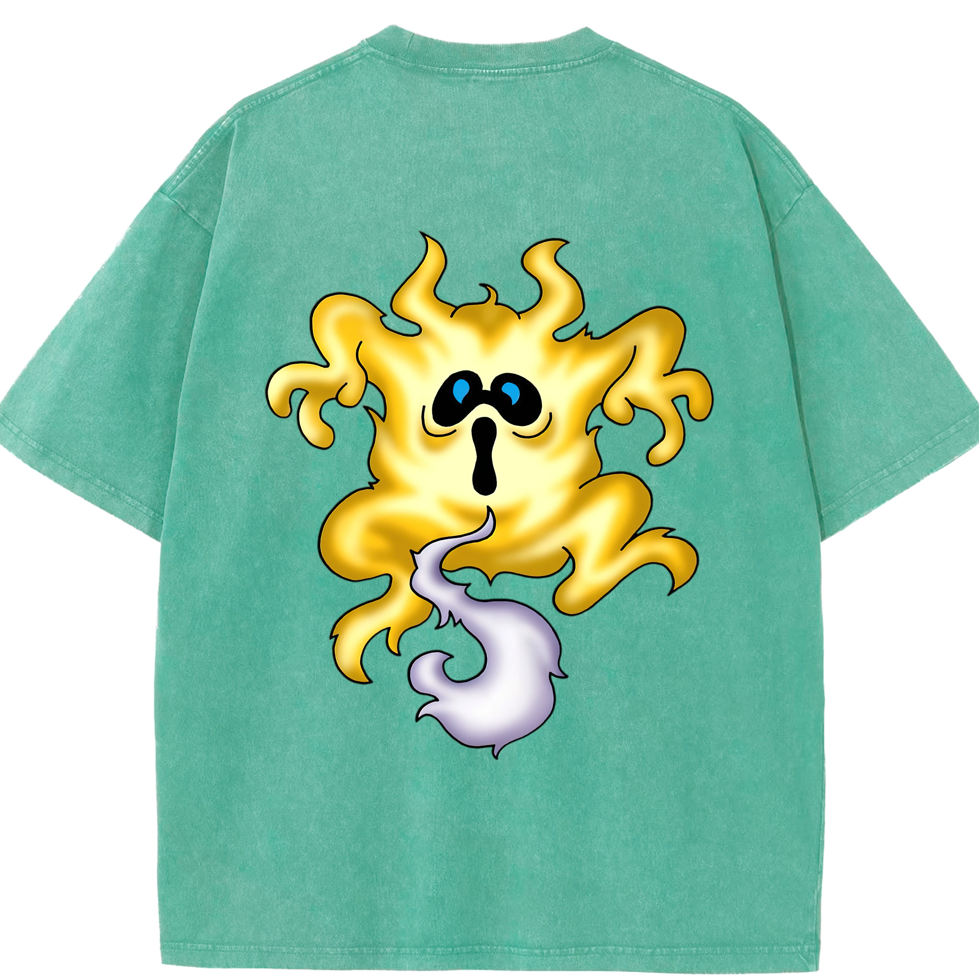 （画像用） ドラゴンクエスト Doragon Kuesuto Dragon Quest 綿100% ヴィンテージ風 半袖Tシャツ（背面プリント）